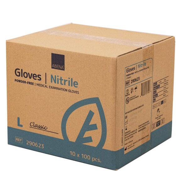 Abena Classic Nitrile Gloves Size L Case (Powder&Latex Free) - Picture 2 of 9